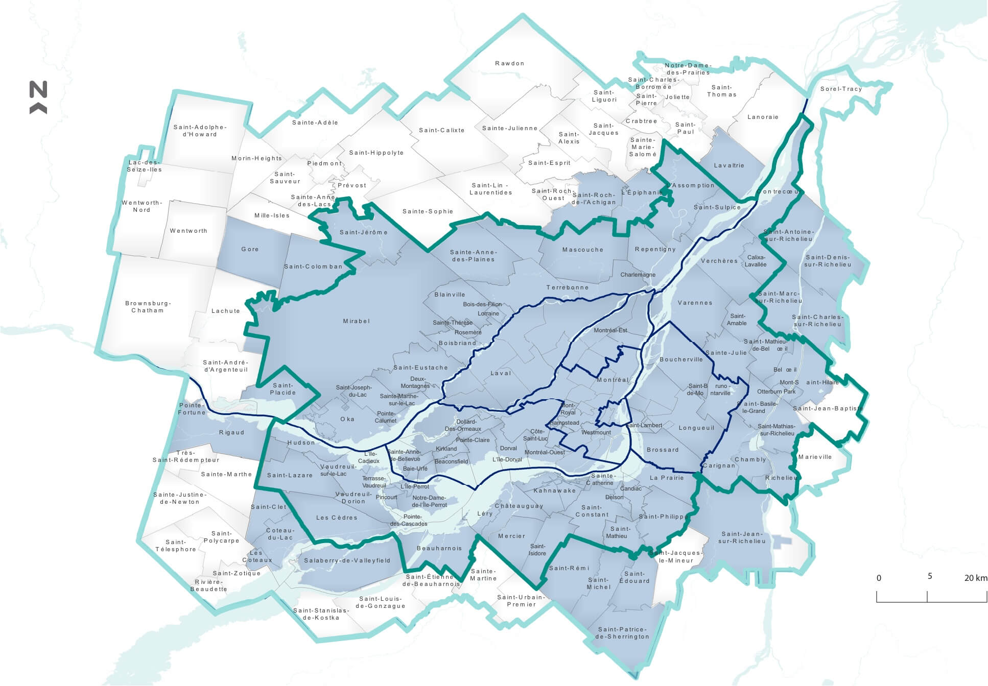 Carte du territoire de l’enquête Origine-Destination 2018