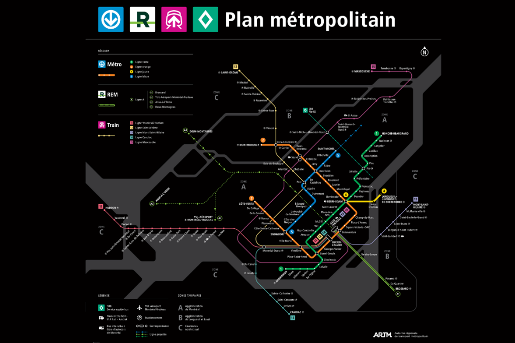plan des réseaux métropolitains