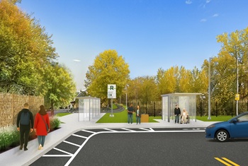 Travaux d’aménagement d’un dépose-minute – Station Panama du REM