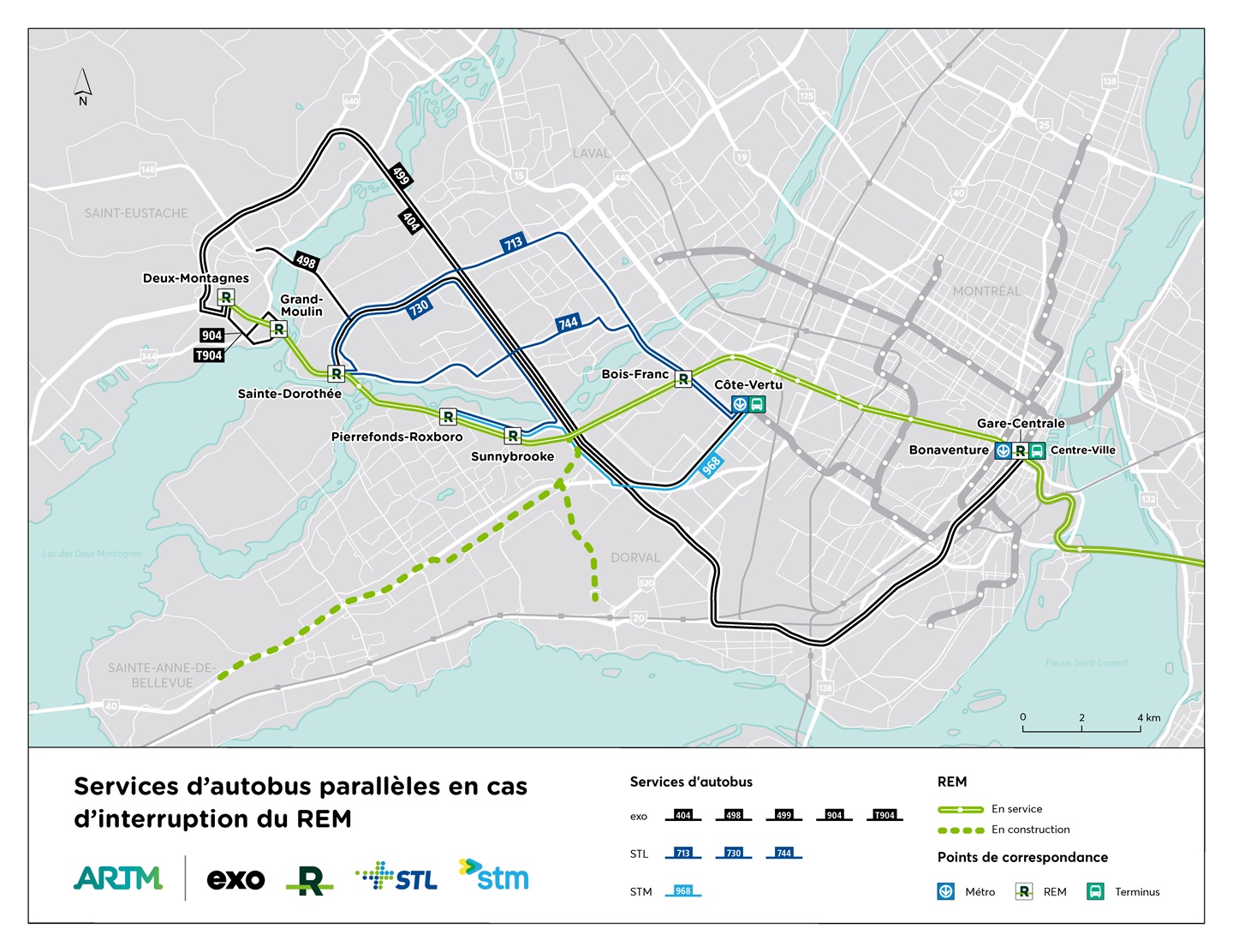 Services en parallèle au REM – Antenne Deux-Montagnes