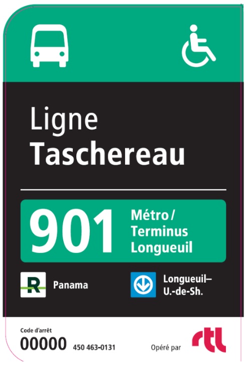 Signalétique métropolitaine ligne 901