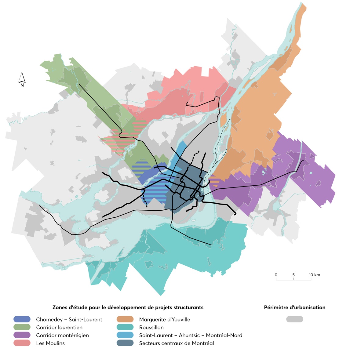 huit zones d’étude pour préparer le prochain chapitre du transport collectif métropolitain