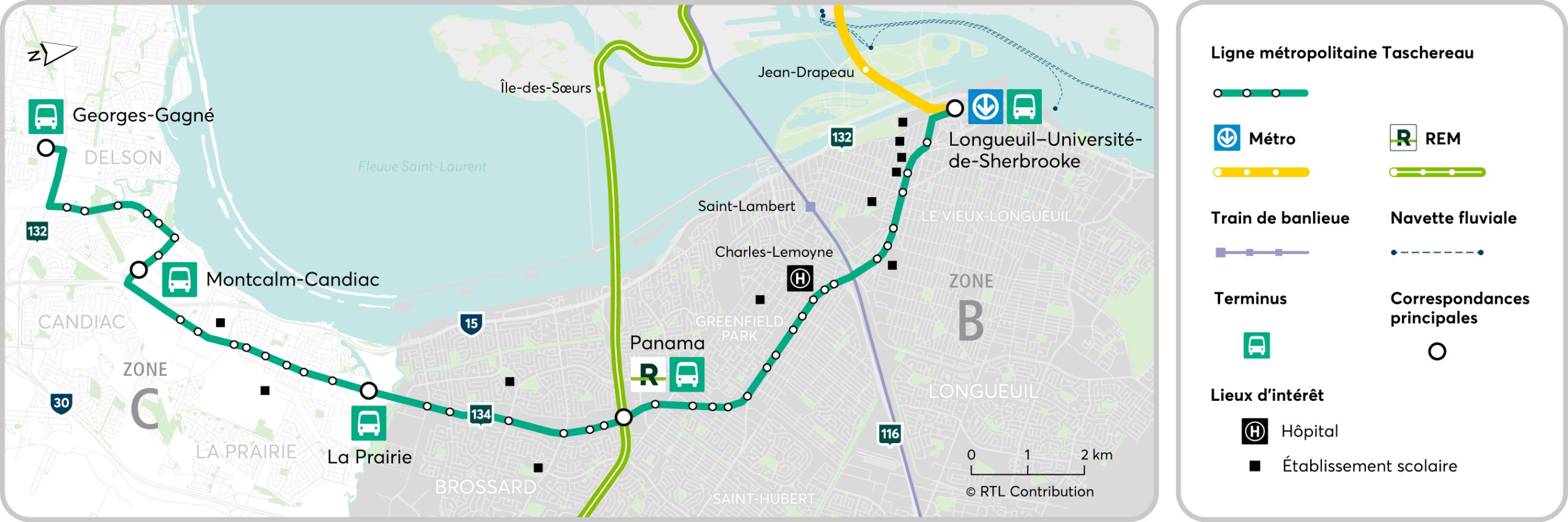 Carte de la ligne 901